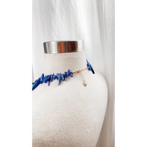 Handmade Blue Stone Statement Necklace - Picture 5 of 5